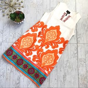 Laundry by Shelli Segal Orange beaded shift dress